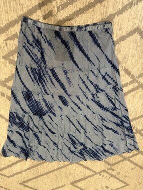 Blue Tie-Dye A-Line Skirt